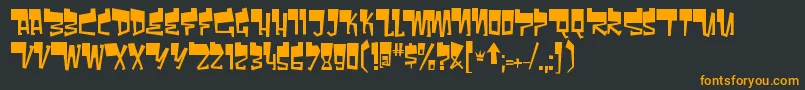 フォントBomrRegular – 黒い背景にオレンジの文字