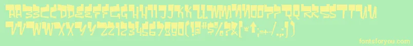 BomrRegular Font – Yellow Fonts on Green Background