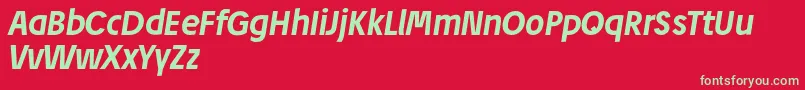 JosefReducedBolditalic Font – Green Fonts on Red Background