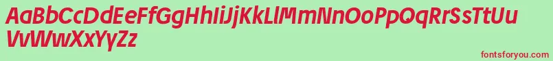 JosefReducedBolditalic Font – Red Fonts on Green Background