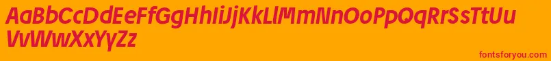 フォントJosefReducedBolditalic – オレンジの背景に赤い文字