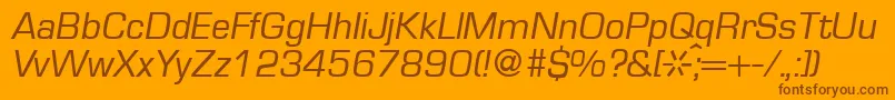 fuente EurasiaRegularitalic – Fuentes Marrones Sobre Fondo Naranja