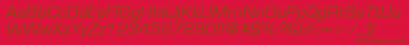 EurasiaRegularitalic Font – Brown Fonts on Red Background