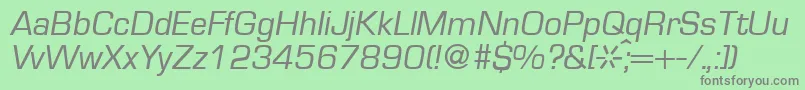 EurasiaRegularitalic Font – Gray Fonts on Green Background