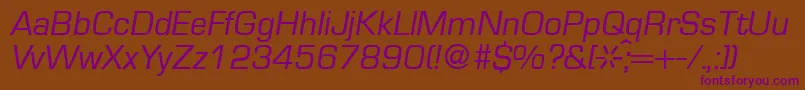 EurasiaRegularitalic Font – Purple Fonts on Brown Background