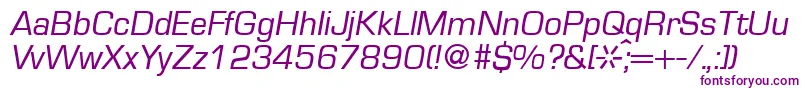 EurasiaRegularitalic-Schriftart – Violette Schriften auf weißem Hintergrund