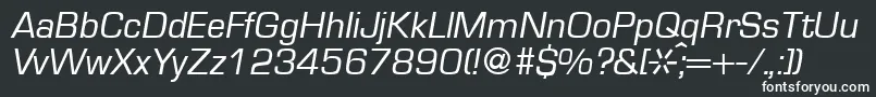 EurasiaRegularitalic Font – White Fonts on Black Background