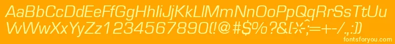 EurasiaRegularitalic Font – Yellow Fonts on Orange Background
