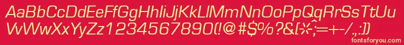 EurasiaRegularitalic Font – Yellow Fonts on Red Background