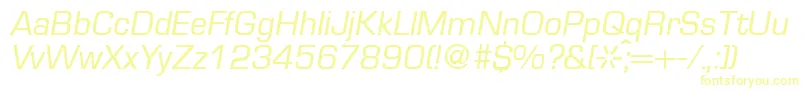 EurasiaRegularitalic Font – Yellow Fonts on White Background