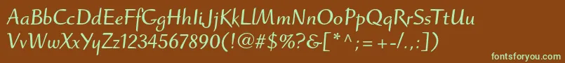 RuzickafreehandltstdBold Font – Green Fonts on Brown Background