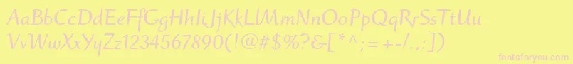 RuzickafreehandltstdBold Font – Pink Fonts on Yellow Background