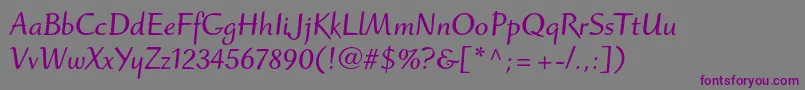 RuzickafreehandltstdBold Font – Purple Fonts on Gray Background