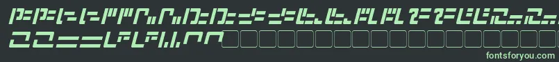 Czcionka ModernIaconicItalic – zielone czcionki na czarnym tle