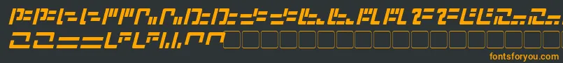 フォントModernIaconicItalic – 黒い背景にオレンジの文字