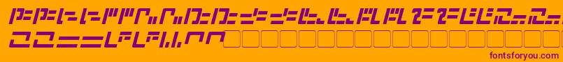 Шрифт ModernIaconicItalic – фиолетовые шрифты на оранжевом фоне