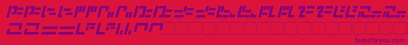 Шрифт ModernIaconicItalic – фиолетовые шрифты на красном фоне