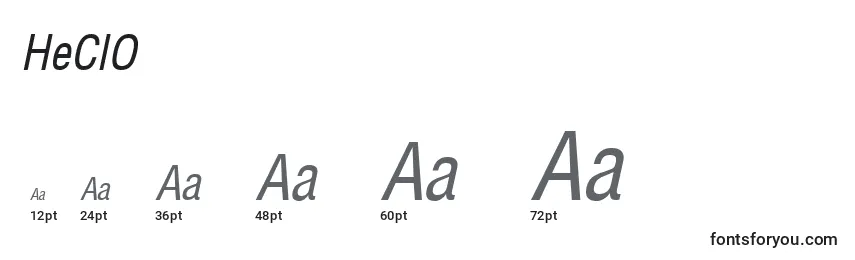 HeClO Font Sizes