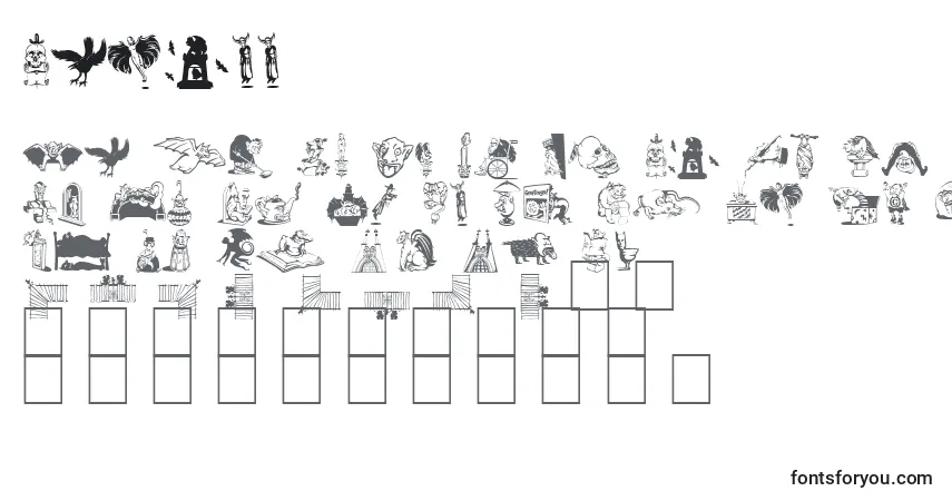 A fonte Gargoo – alfabeto, números, caracteres especiais