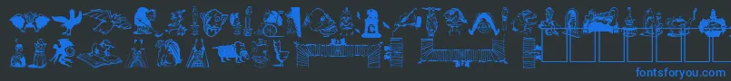 Gargoo-fontti – siniset fontit mustalla taustalla
