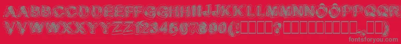 フォントSketch1 – 赤い背景に灰色の文字
