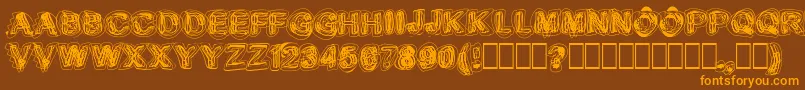 Sketch1 Font – Orange Fonts on Brown Background