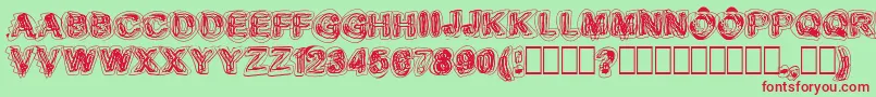 Sketch1 Font – Red Fonts on Green Background