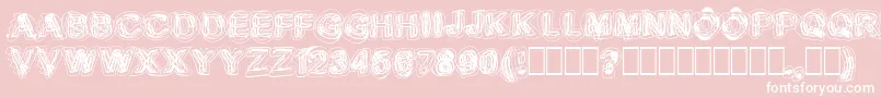 Sketch1-Schriftart – Weiße Schriften auf rosa Hintergrund