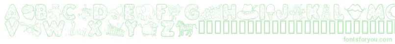 Шрифт KgAbcs – зелёные шрифты на белом фоне