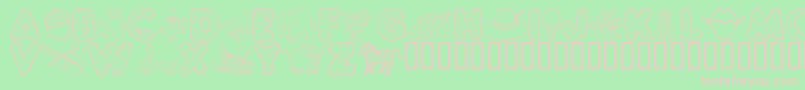 KgAbcs Font – Pink Fonts on Green Background