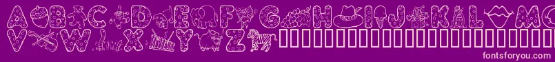 KgAbcs Font – Pink Fonts on Purple Background