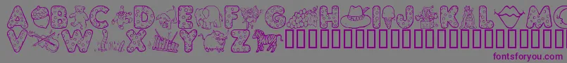 KgAbcs Font – Purple Fonts on Gray Background