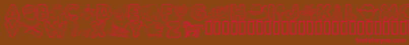 KgAbcs Font – Red Fonts on Brown Background