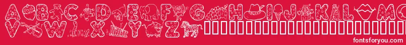 KgAbcs Font – White Fonts on Red Background