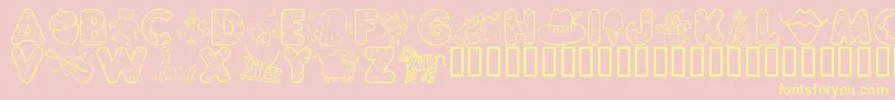 KgAbcs Font – Yellow Fonts on Pink Background