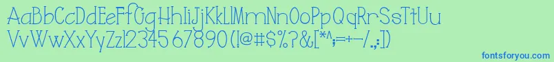 AustieBostJuliana Font – Blue Fonts on Green Background