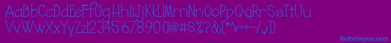 フォントAustieBostJuliana – 紫色の背景に青い文字