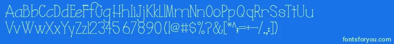 AustieBostJuliana Font – Green Fonts on Blue Background