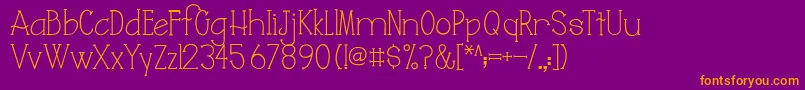 AustieBostJuliana Font – Orange Fonts on Purple Background