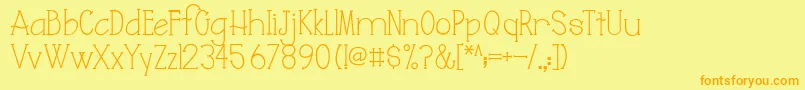 AustieBostJuliana Font – Orange Fonts on Yellow Background