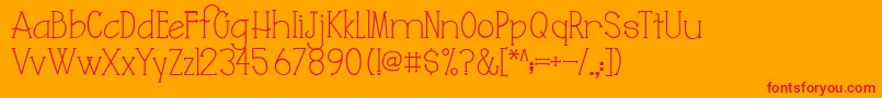 AustieBostJuliana Font – Red Fonts on Orange Background