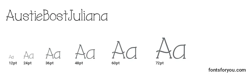 AustieBostJuliana Font Sizes