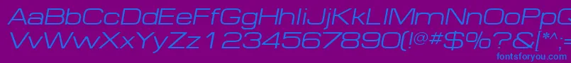 MinimaExpandedSsiExpandedItalic Font – Blue Fonts on Purple Background