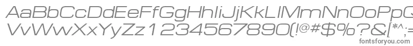 MinimaExpandedSsiExpandedItalic-fontti – harmaat kirjasimet valkoisella taustalla