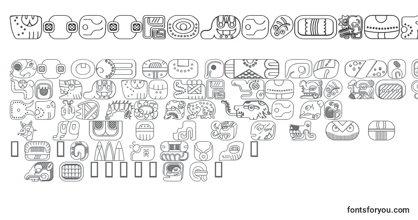Schriftart MayanglyphsoutlineRegular – Alphabet, Zahlen, spezielle Symbole