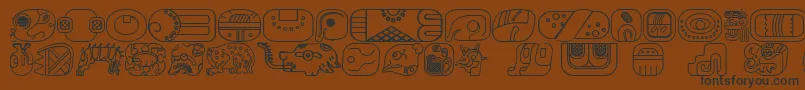 MayanglyphsoutlineRegular-fontti – mustat fontit ruskealla taustalla