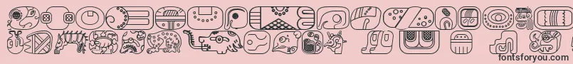 MayanglyphsoutlineRegular Font – Black Fonts on Pink Background