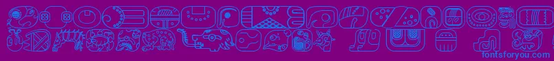 fuente MayanglyphsoutlineRegular – Fuentes Azules Sobre Fondo Morado