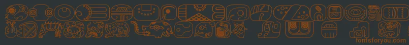 Czcionka MayanglyphsoutlineRegular – brązowe czcionki na czarnym tle