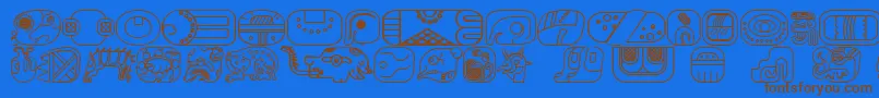 Fonte MayanglyphsoutlineRegular – fontes marrons em um fundo azul
